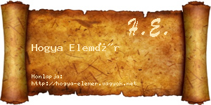 Hogya Elemér névjegykártya