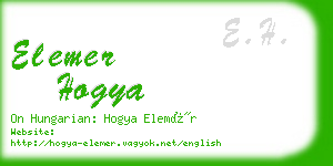 elemer hogya business card